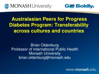 Australasian Peers for Progress Diabetes Program: Transferability across cultures and countries