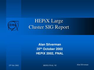 HEPiX Large Cluster SIG Report