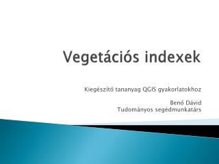 Vegetációs indexek