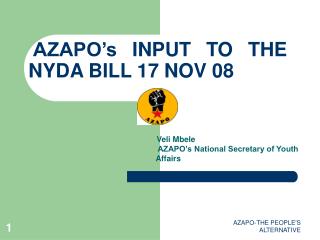AZAPO’s INPUT TO THE NYDA BILL 17 NOV 08
