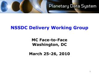 NSSDC Delivery Working Group
