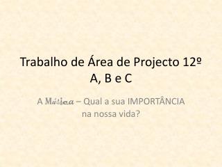 Trabalho de Área de Projecto 12º A, B e C