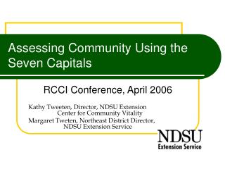 Assessing Community Using the Seven Capitals
