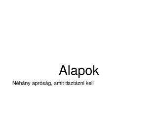 Alapok