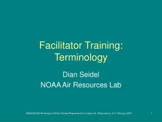 Facilitator Training: Terminology