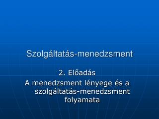 Szolgáltatás-menedzsment