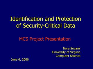 Identification and Protection of Security-Critical Data