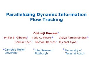 Parallelizing Dynamic Information Flow Tracking