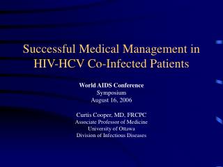 Successful Medical Management in HIV-HCV Co-Infected Patients