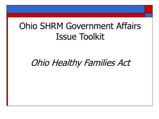 Ohio SHRM Government Affairs Issue Toolkit