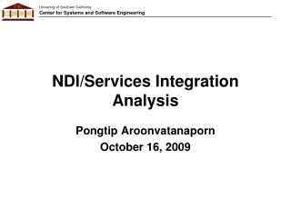 NDI/Services Integration Analysis