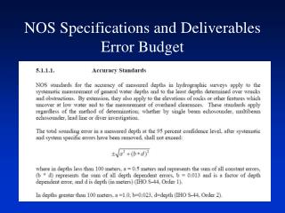 NOS Specifications and Deliverables Error Budget