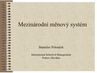 Mezinárodní měnový systém