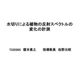 水切りによる植物の反射スペクトルの 変化の計測