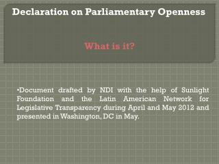 Declaration on Parliamentary Openness