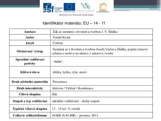 Identifikátor materiálu: EU – 14 - 11