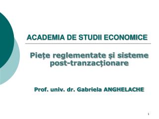 ACADEMIA DE STUDII ECONOMICE