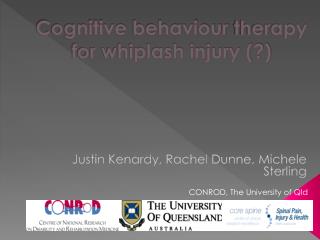 Cognitive behaviour therapy for whiplash injury (?)