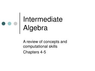 Intermediate Algebra