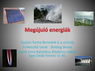 Megújuló energiák