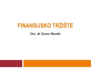 FINANSIJSKO TRŽIŠTE