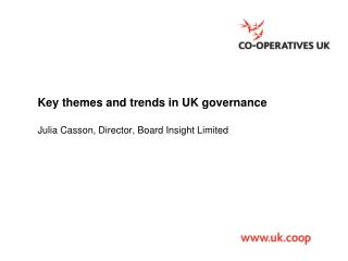 Key themes and trends in UK governance