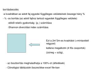 borításbecslés a kvadrátban az adott faj egyedei függőleges vetületeinek összege hány %