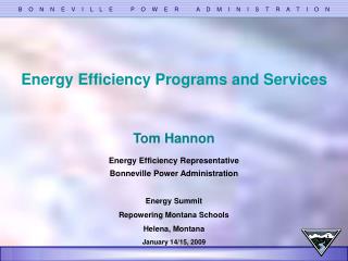 Energy Efficiency Programs and Services