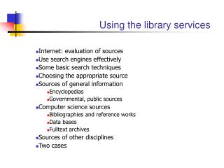 Using the library services