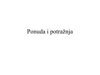 Ponuda i potražnja