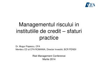 Managementul riscului in institutiile de credit – sfaturi practice
