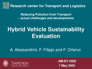 Reducing Pollution from Transport – actual challenges and developments