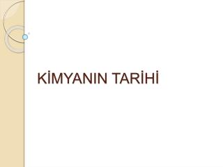 KİMYANIN TARİHİ