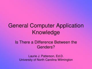 General Computer Application Knowledge