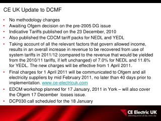 CE UK Update to DCMF