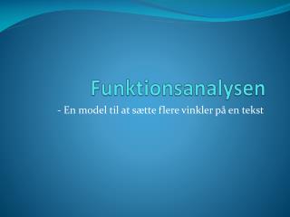 Funktionsanalysen