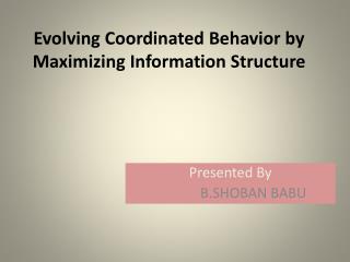 Evolving Coordinated Behavior by Maximizing Information Structure