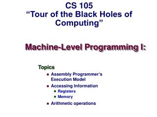 Machine-Level Programming I: