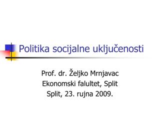 Politika socijalne uključenosti