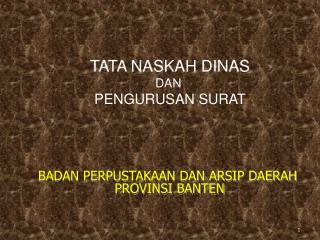 BADAN PERPUSTAKAAN DAN ARSIP DAERAH PROVINSI BANTEN
