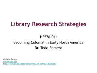 Library Research Strategies