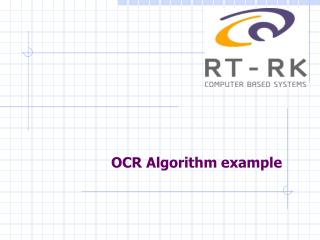 OCR Algorithm example