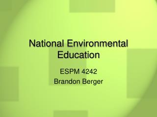 National Environmental Education