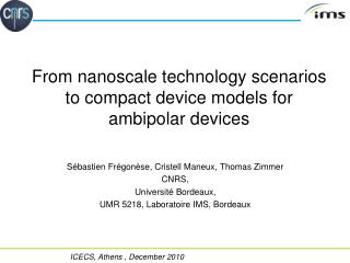 From nanoscale technology scenarios to compact device models for ambipolar devices