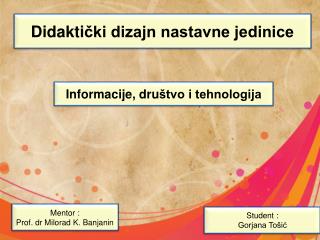 Didakti čki dizajn nastavne jedinice