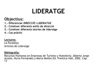 LIDERATGE