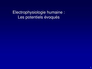 Electrophysiologie humaine : Les potentiels évoqués