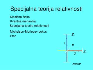 Specijalna teorija relativnosti