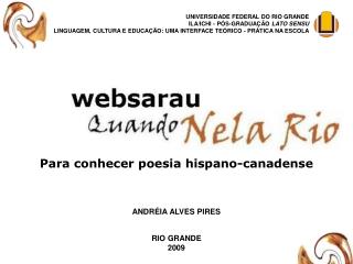 Para conhecer poesia hispano-canadense