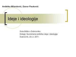 Ideje i ideologije